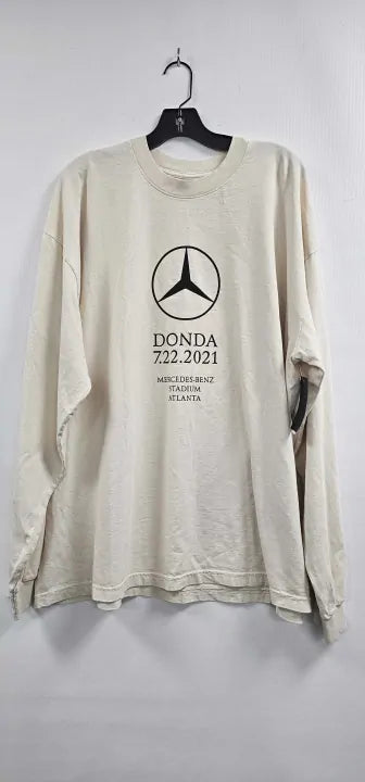 Donda - Unisex Cream Kanye West Donda Mercedez Benz T-shirt - Cream Size: Xxl