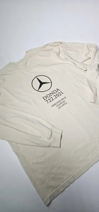Donda - Unisex Cream Kanye West Donda Mercedez Benz T-shirt - Cream Size: Xxl