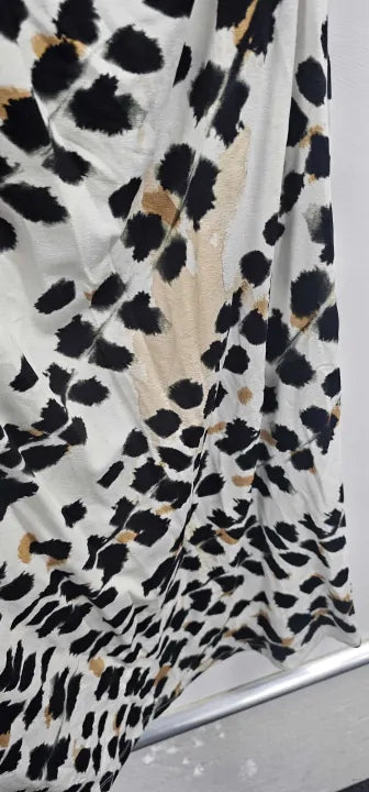 Reiss - White/black Printed Twist Vanita Midi Dress - Black Size: S