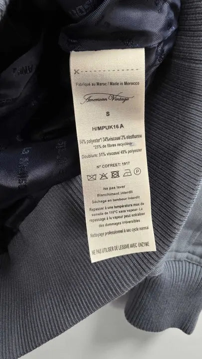 American Vintage - Light Blue Athletic Jacket Size: S