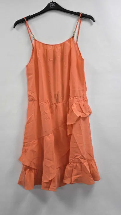 Heidi Klein - Tortola Silk Mini Frill Dress Size: L