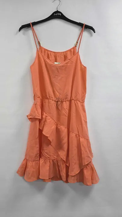 Heidi Klein - Tortola Silk Mini Frill Dress Size: L