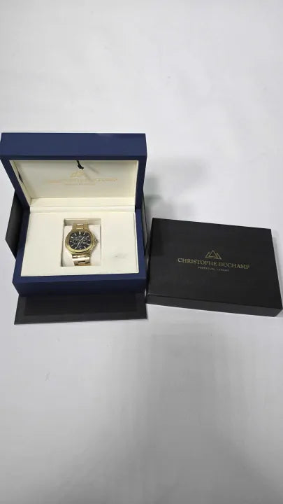 Christophe-duchamp - Men's Gold/black L'envie Moonphase Watch 46Mm - Gold Size: 46Mm