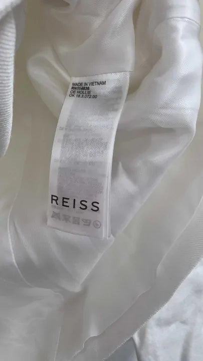 Reiss - Cream Double Breasted Blazer - White Size: Uk 14