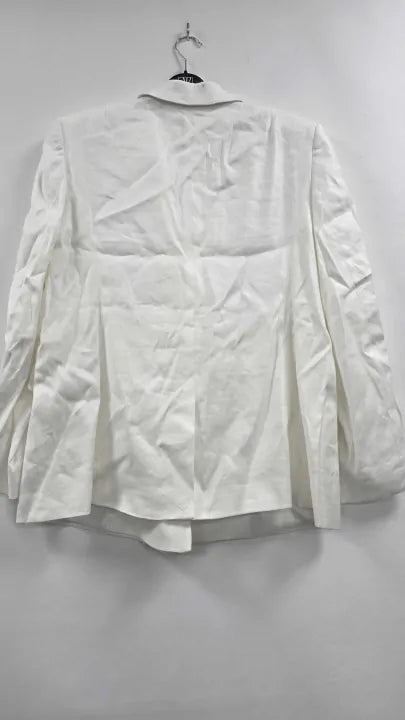 Reiss - Cream Double Breasted Blazer - White Size: Uk 14