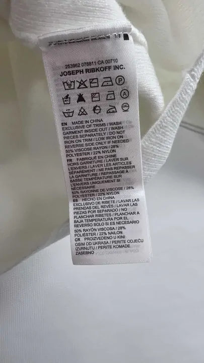 Joseph Ribkoff - White Boxy Polo Pullover - White Size: L