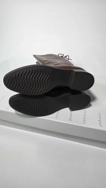 Geox - Brown Leather Felicity High Knee Boot - Brown Size: Uk 7.5