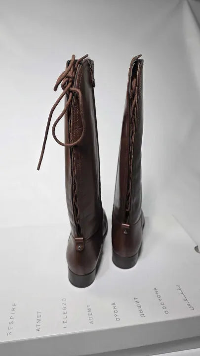 Geox - Brown Leather Felicity High Knee Boot - Brown Size: Uk 7.5