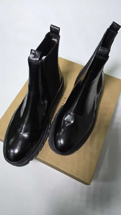 Hudson - Men's Black Nayim Hi Shine Boot - Black Size: Uk 10