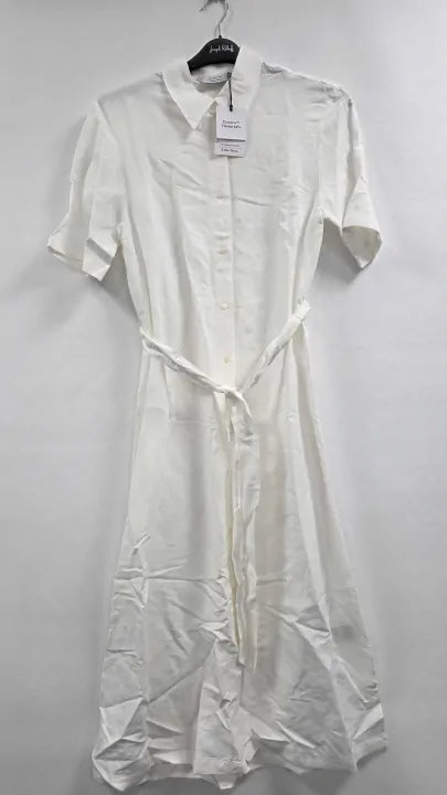 & Other Stories - Ivory Midi Shirt Dress - White Size: S