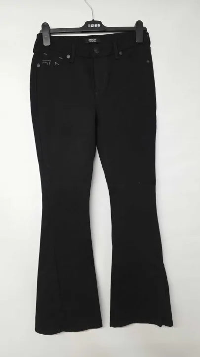True Religion Black Ponte Curvy Joey Mr Flare Trousers Size: 29