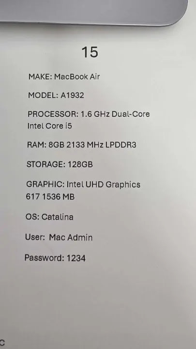 Macbook Air A1932
Size: -
