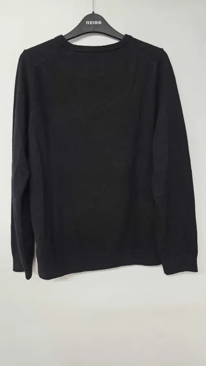 Gant - Navy V-neck Wool Blend Jumper - Black Size: Xl