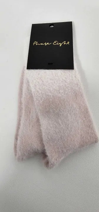 Phase Eight - Light Pink Fluffy Socks - Beige Size: One Size