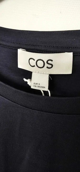 Cos - Blue Celsia Long Sleeve Cotton Top - Blue Size: S