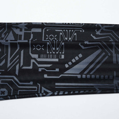 Punk Rave Eluana Cybergoth Print Mesh Long Sleeve Top