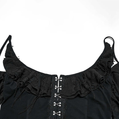 Punk Rave Clarabelle Wenchy Halterneck Distressed Look Top