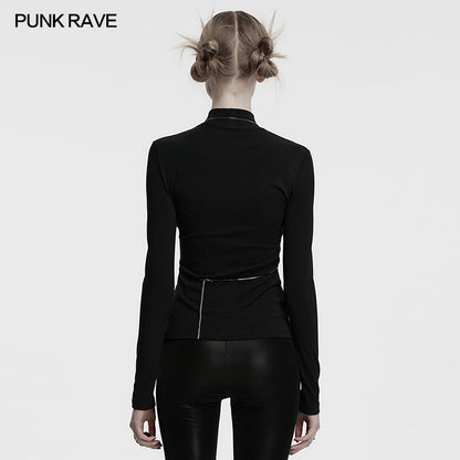 Punk Rave Morrigan Bat Chain Goth Top In Black