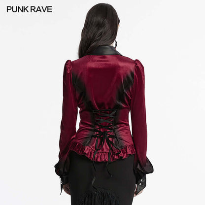 Punk Rave Fawn Gradient Printed Shirt in Red