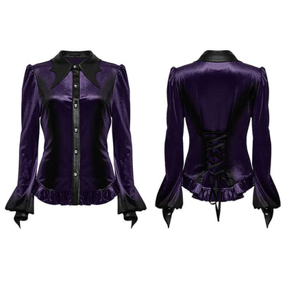 Punk Rave Fawn Gradient Printed Shirt in Violet