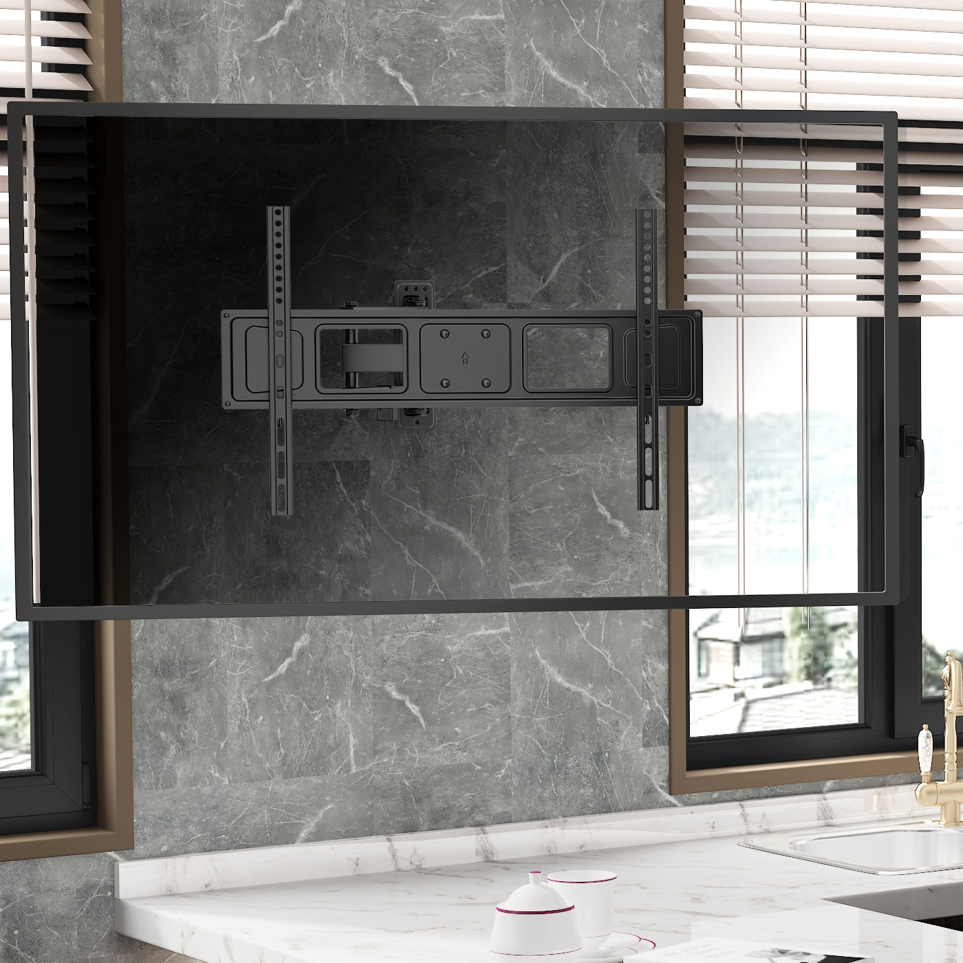 ProperAV TV Wall Bracket (37" - 70" / 35kg Capacity / VESA Max. 600x400) - Black