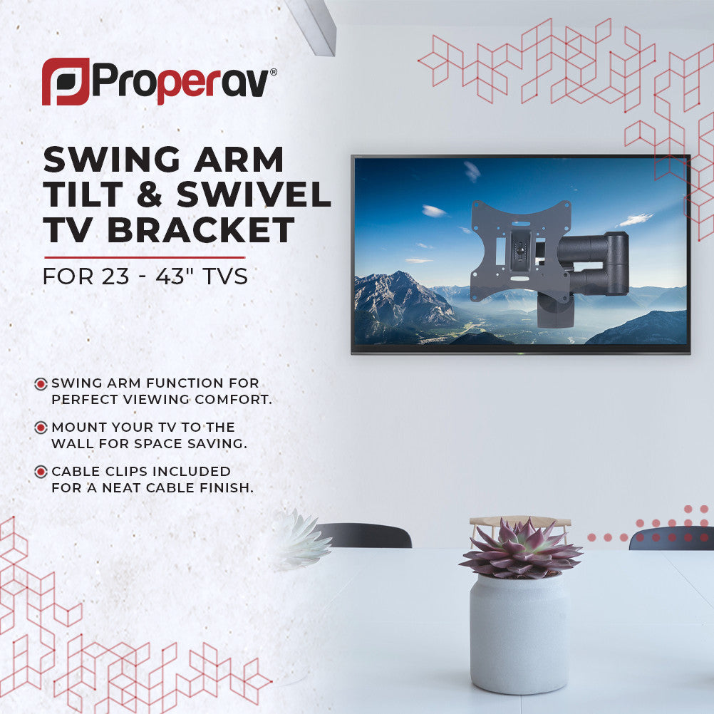 ProperAV TV Wall Bracket (23" - 43" / 30kg Capacity / VESA Max. 200x200)