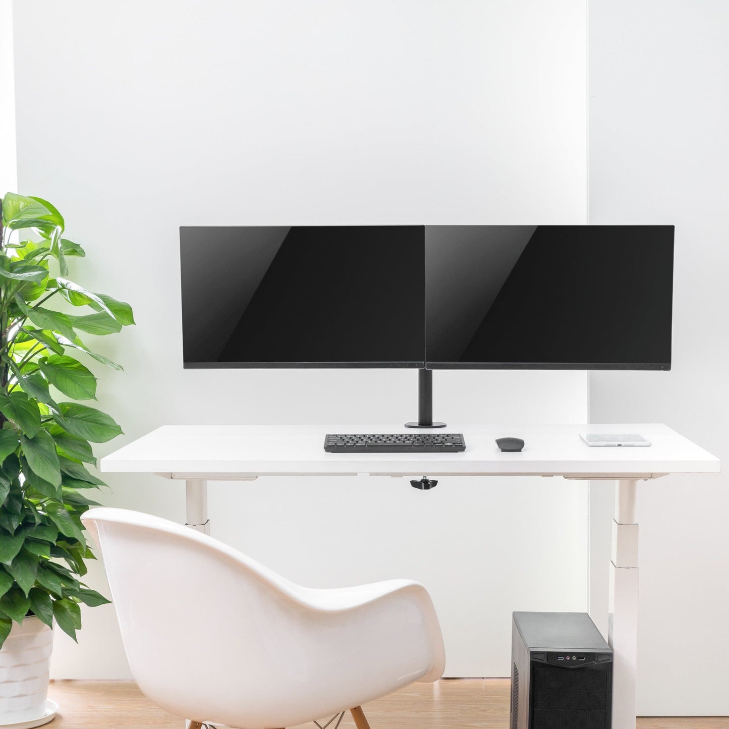 ProperAV Desk Monitor Mount 17" - 32" Dual Swing Arm VESA Max 100x100