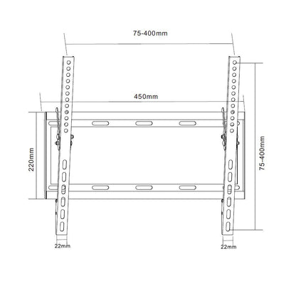 ProperAV Flat TV Wall Bracket (32" - 55" / 35kg Capacity / VESA Max. 400x400)