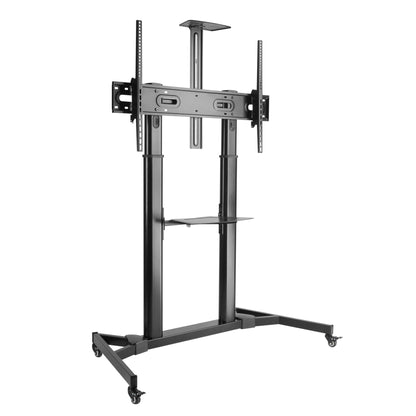 ProperAV Mobile TV Trolley Stand on Wheels for 60" - 100" Screens (100kg Capacity / VESA Max. 600x1000)