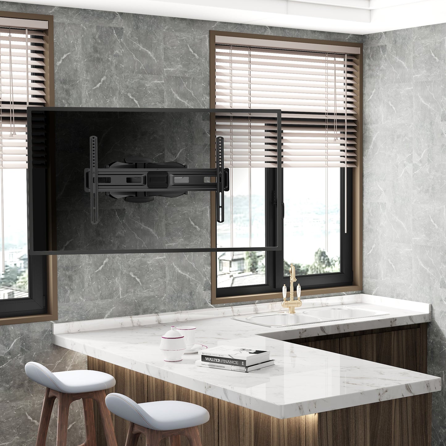 ProperAV TV Wall Bracket (37" - 75" / 45kg Capacity / VESA Max. 600x400) - Black