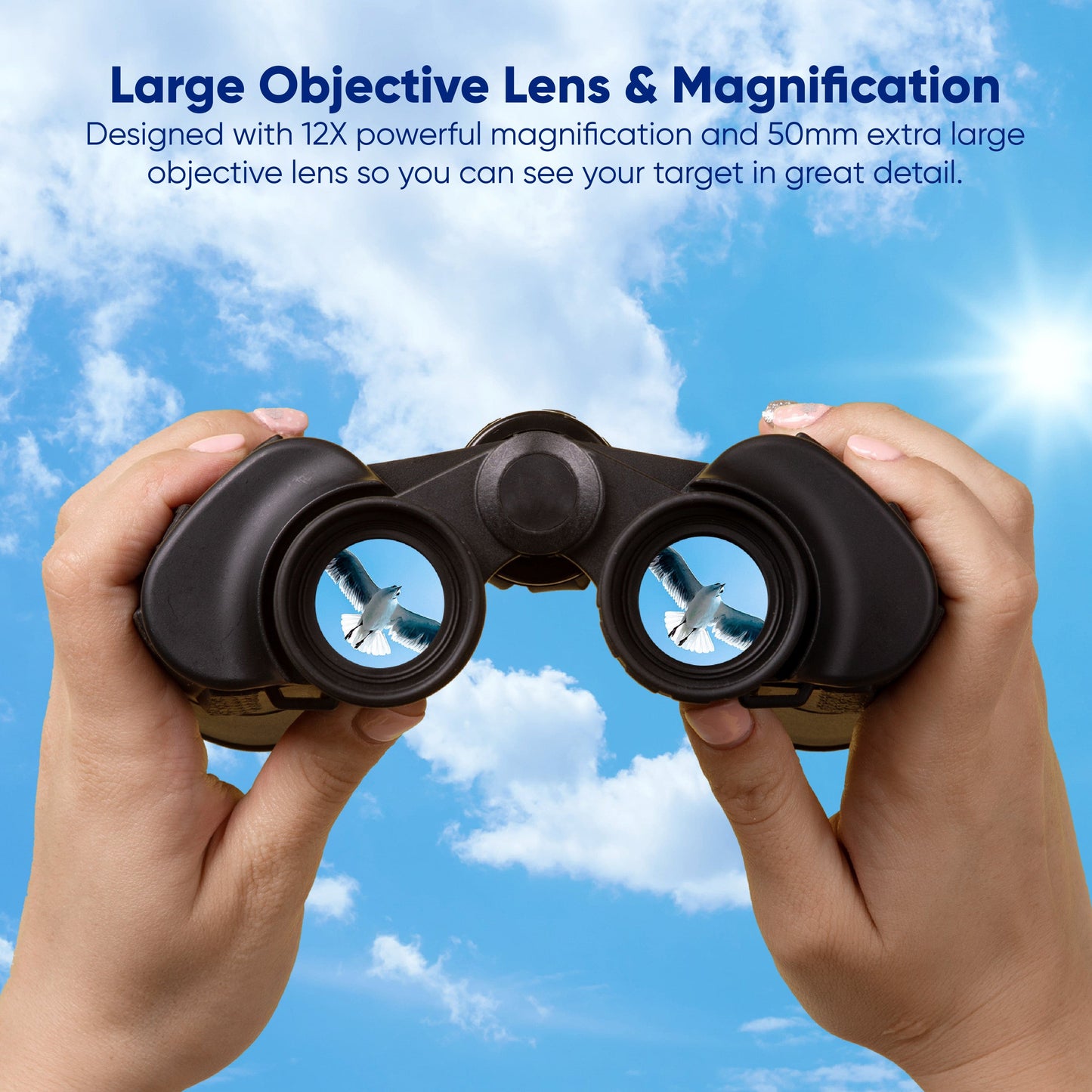 PRAKTICA Falcon 12x50mm Multi Coated Porro Prism Field Binoculars - Black