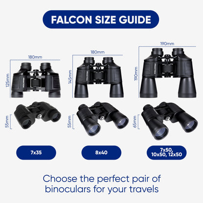 PRAKTICA Falcon 8x40mm Wide Angle Porro Prism Field Binoculars - Black