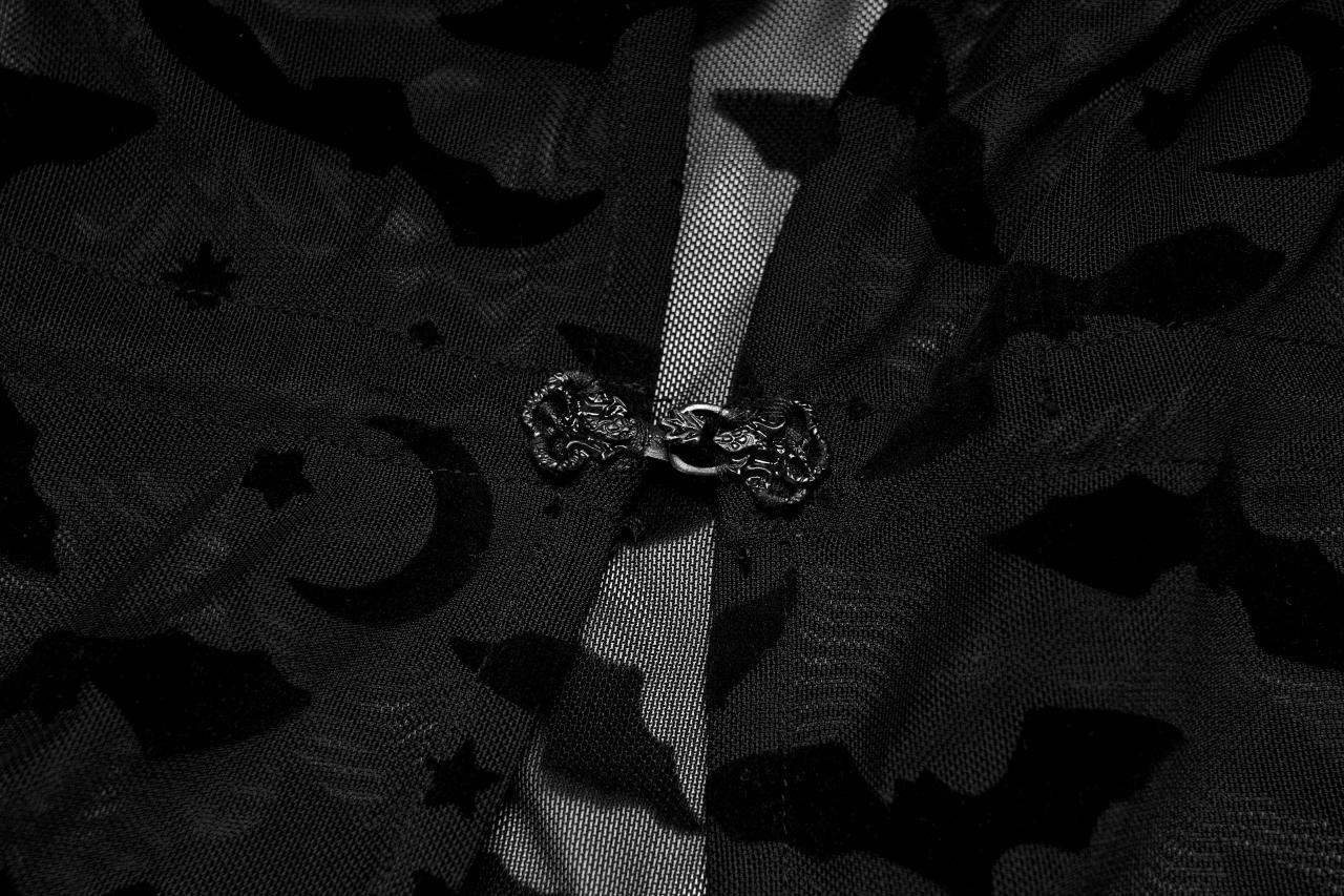 Punk Rave Bat Moon Velvet Flocked Kimono