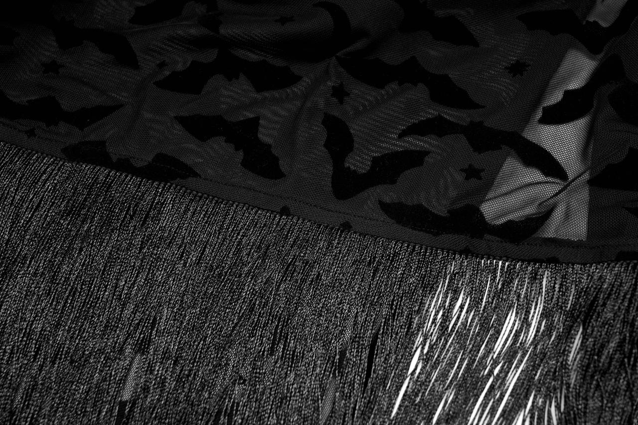 Punk Rave Bat Moon Velvet Flocked Kimono