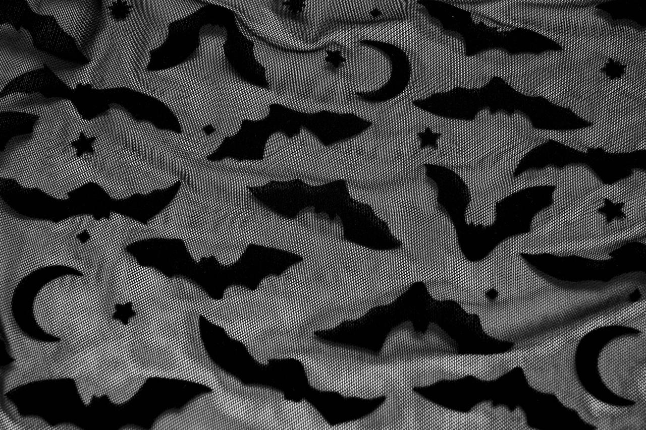 Punk Rave Bat Moon Velvet Flocked Kimono