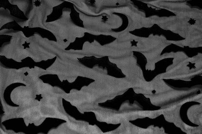 Punk Rave Bat Moon Velvet Flocked Kimono