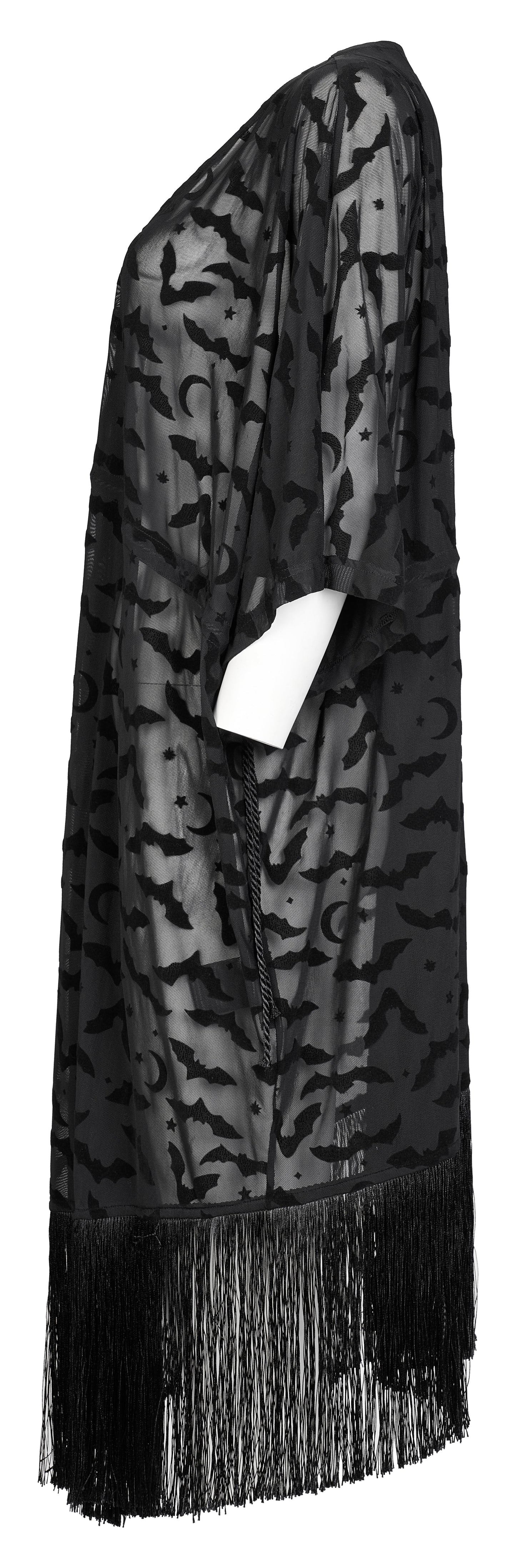 Punk Rave Bat Moon Velvet Flocked Kimono