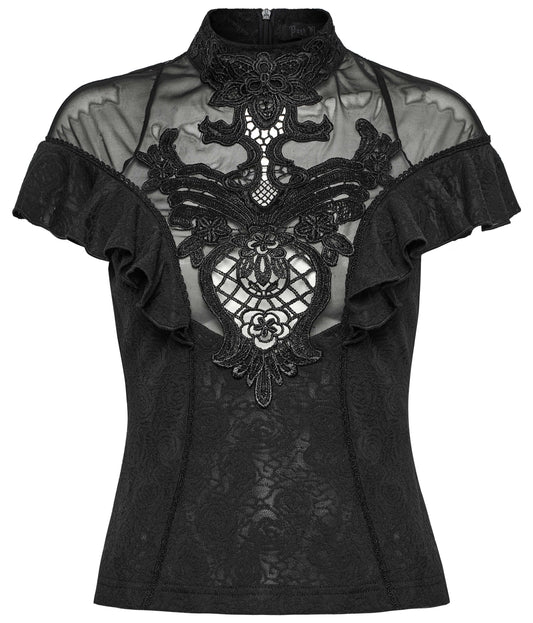 Punk Rave Gothic Applique Top