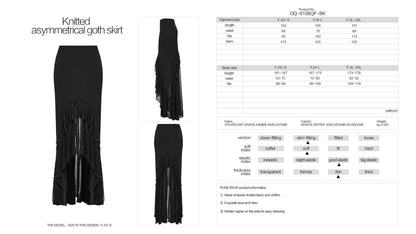 Punk Rave Blossom Knitted Asymmetrical Skirt