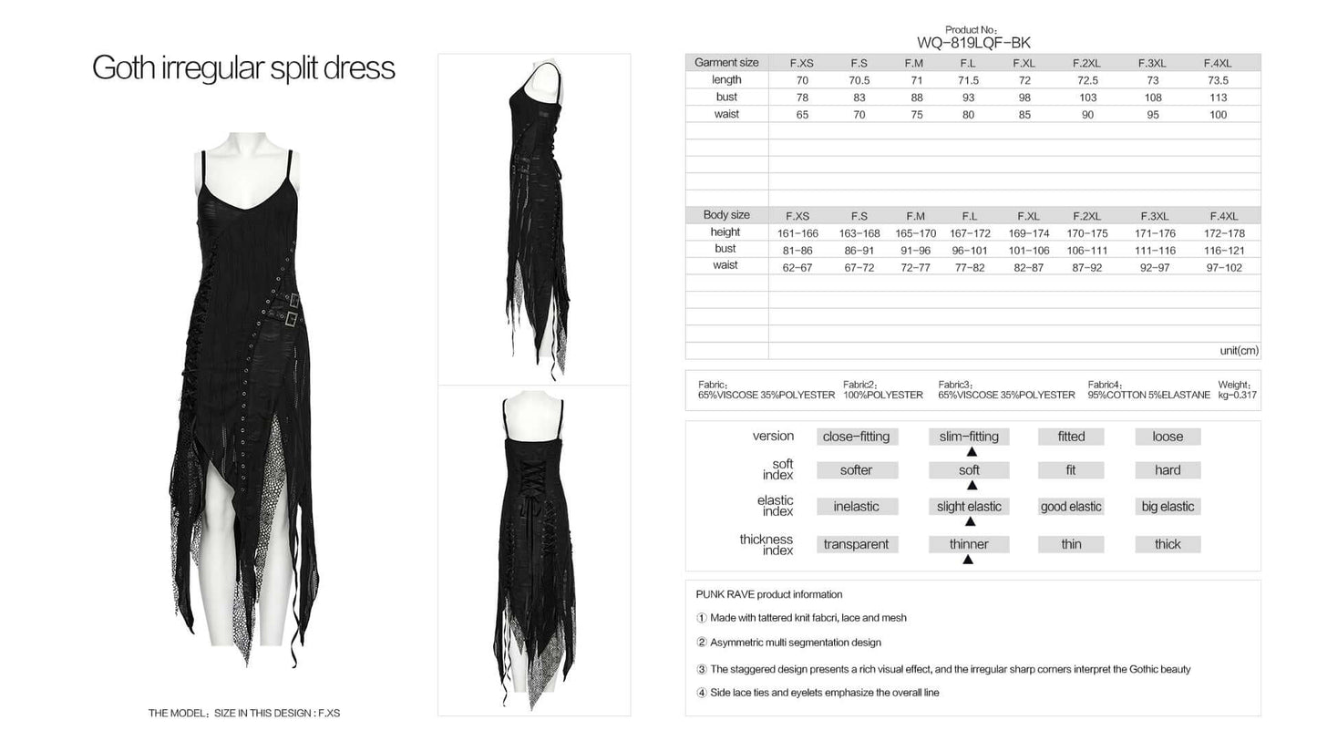 Punk Rave  Honey Irregular Split Dress