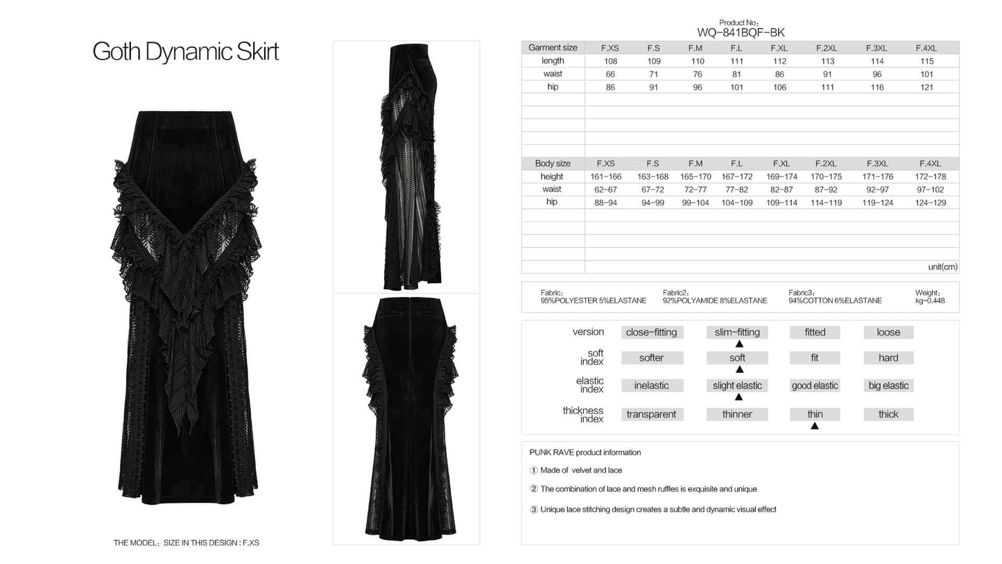 Punk Rave Nera Goth Dynamic Skirt