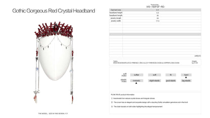 Punk Rave Effie Gorgeous Red Crystal Headband