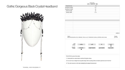 Punk Rave Effie Gorgeous Black Crystal Headband