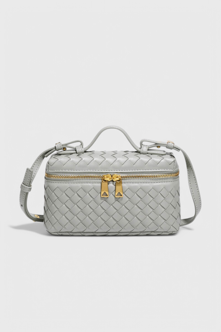 Milla Mini Woven Bag with Gold Accents