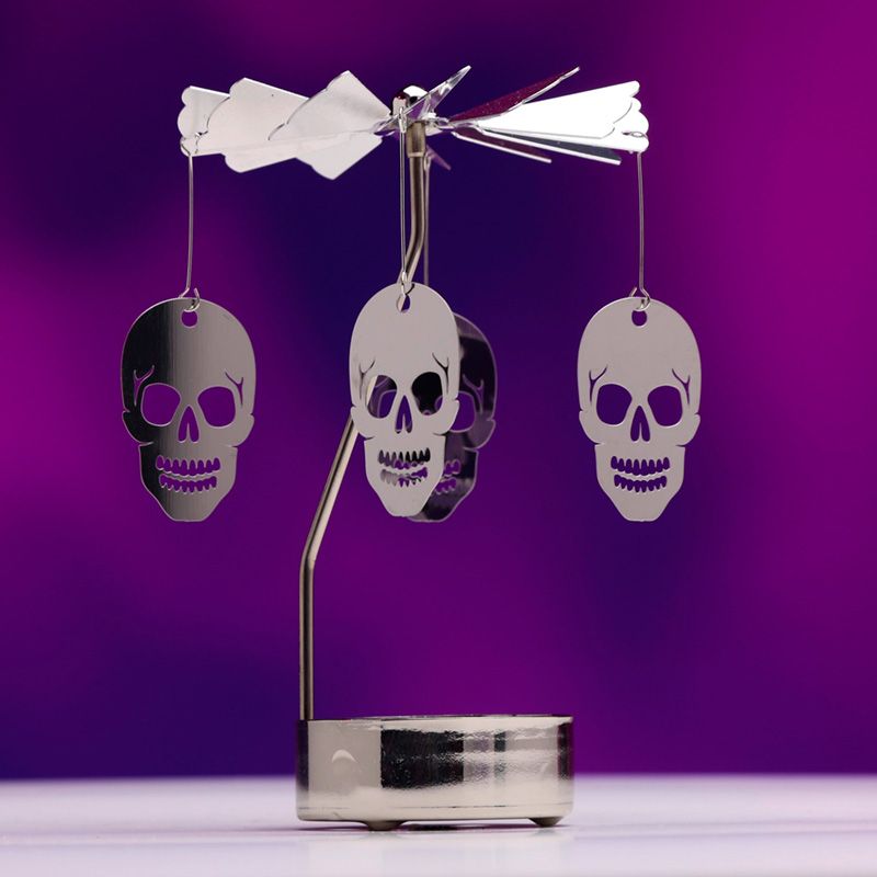 Gothic Gifts Spinning Skulls Tea Light Candle Holder