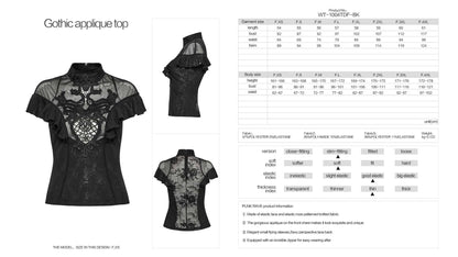 Punk Rave Gothic Applique Top