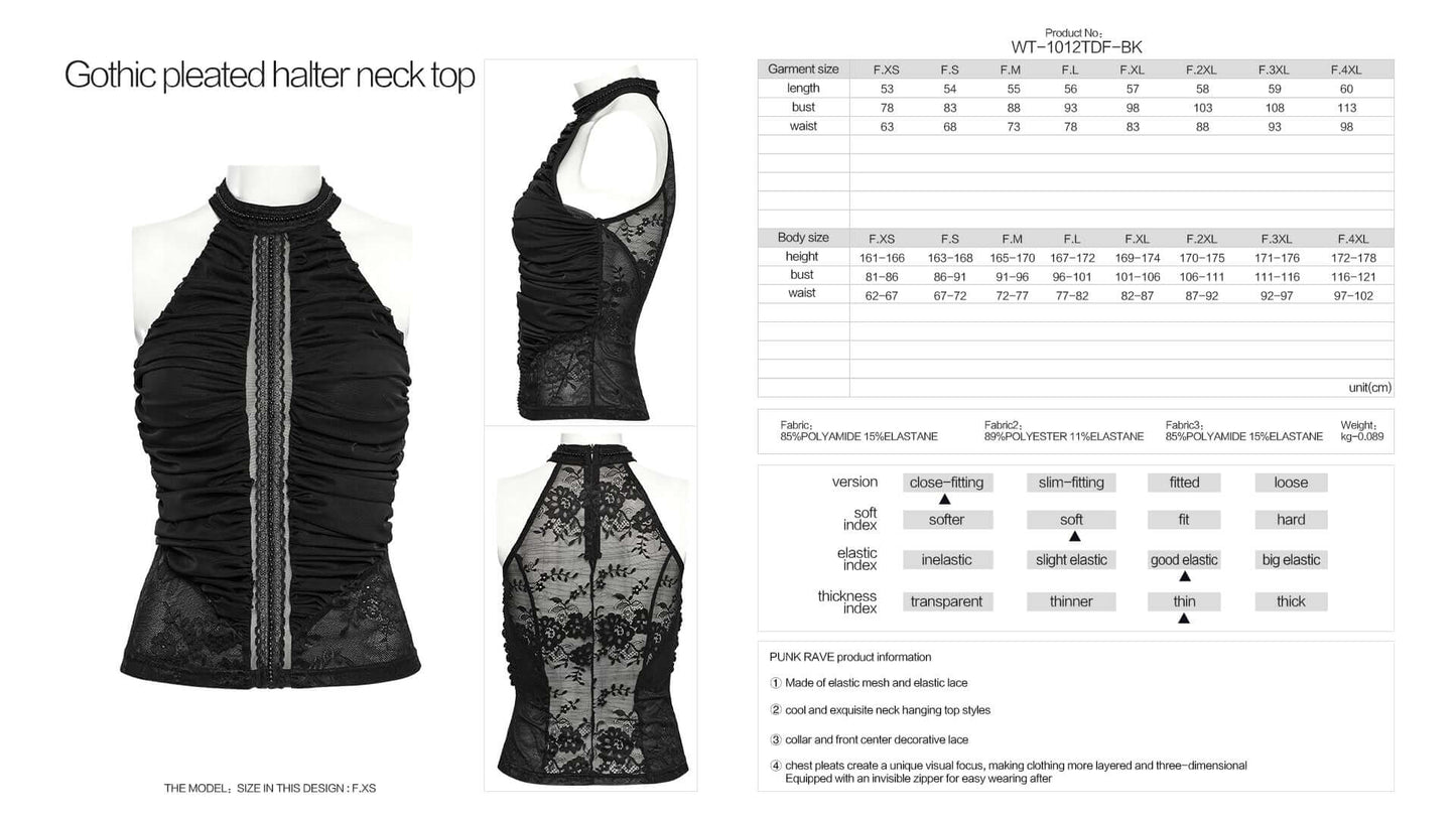 Punk Rave Kalliope Pleated Halter Neck Top