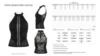 Punk Rave Kalliope Pleated Halter Neck Top