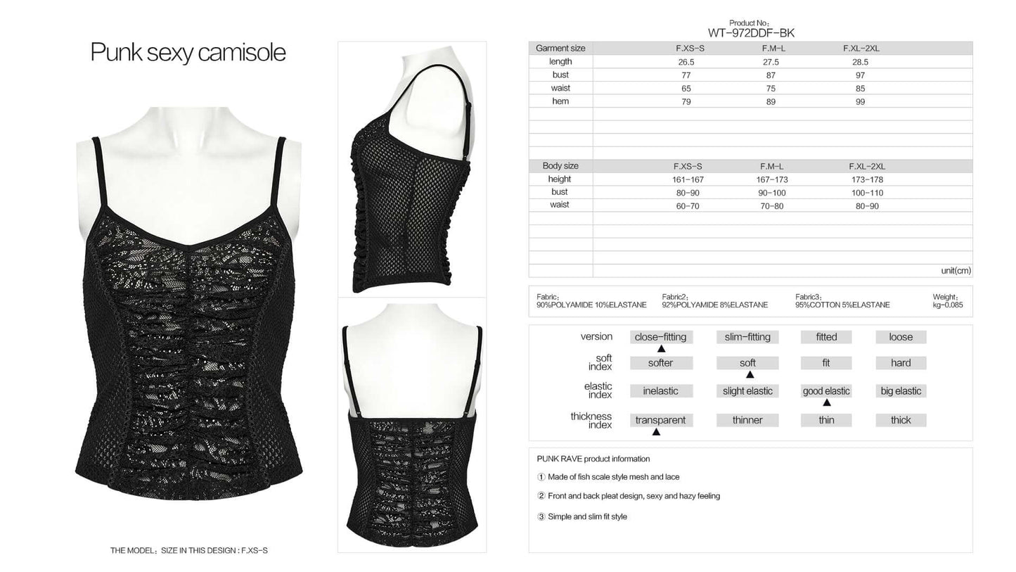 Punk Rave Zerah Fish Scale Mesh and Lace Camisole