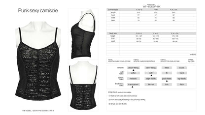 Punk Rave Zerah Fish Scale Mesh and Lace Camisole